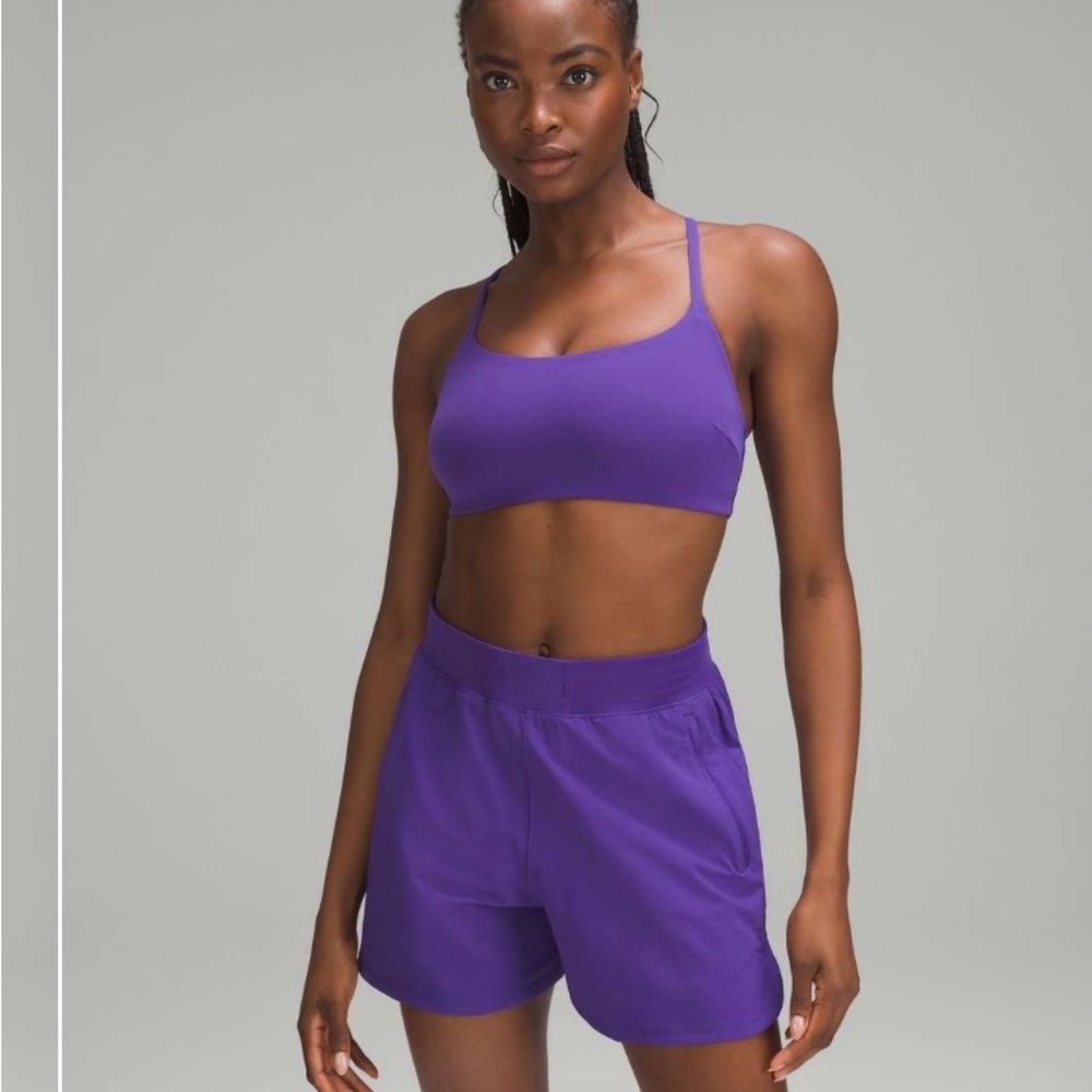 Lululemon Wunder Train Strappy Racer Bra *Light Support, C/D Cup Petrol Purple 6